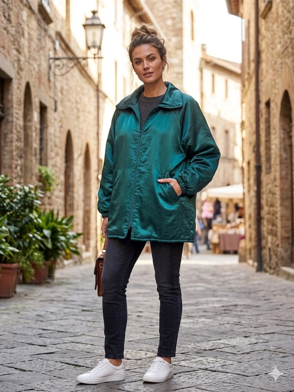 Linda Lundström Vintage Green Fleece-Lined jacket